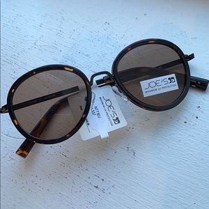 Joe's Jeans dark tortoise round sunglasses NWT